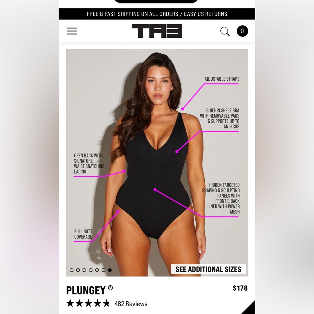 TA3 Swim “Plungey” swimsuit, EUC!!